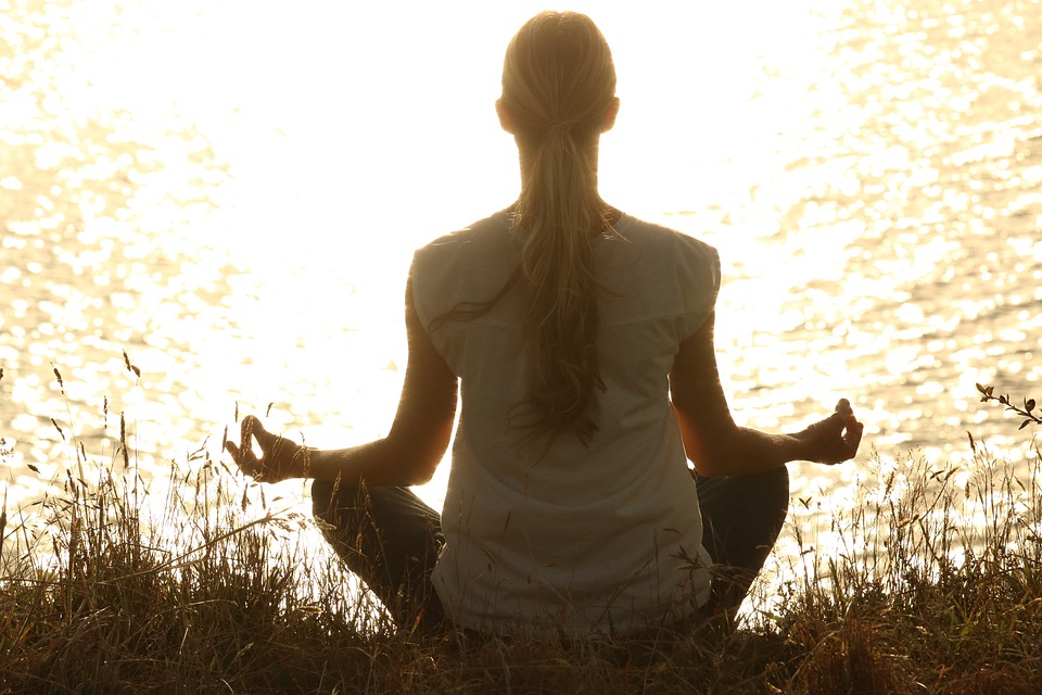 popular image of someone who meditates