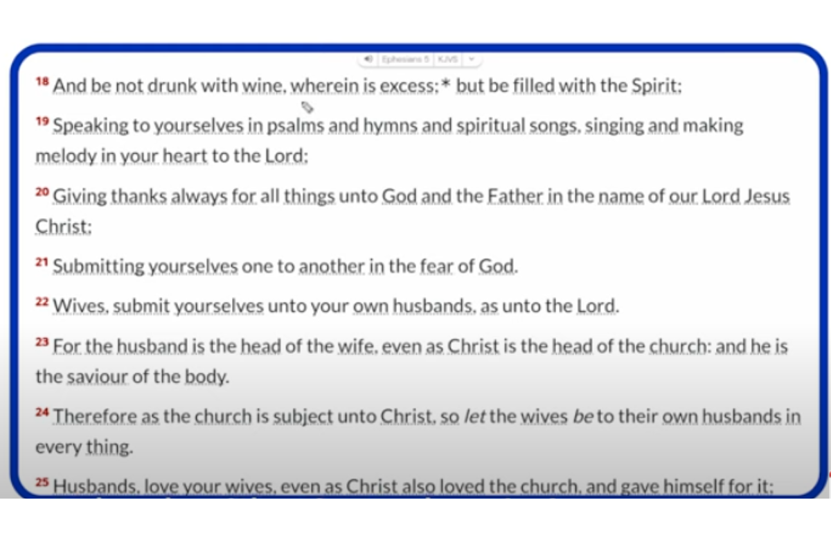 An excerpt from the Book of Ephesians.