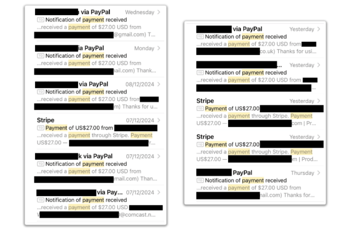 An image of online payment transactions.