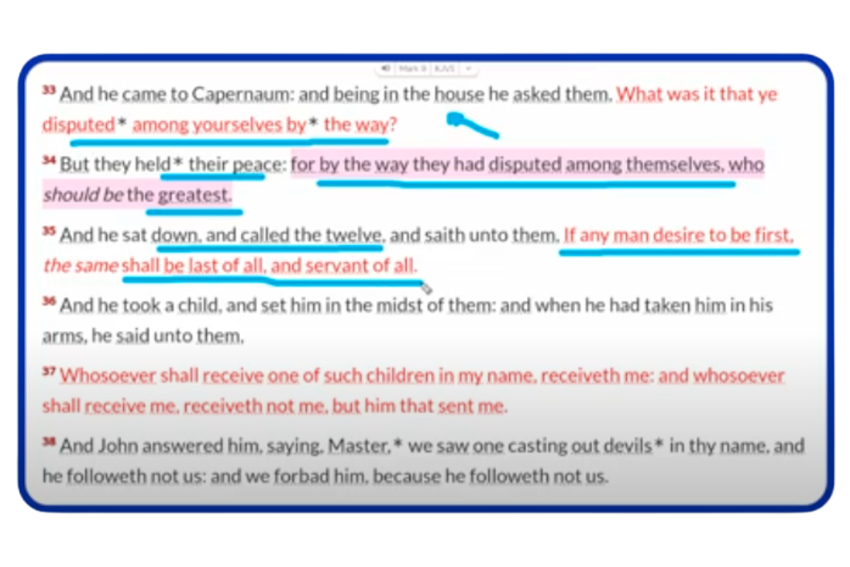 An excerpt from the Gospel of Mark.