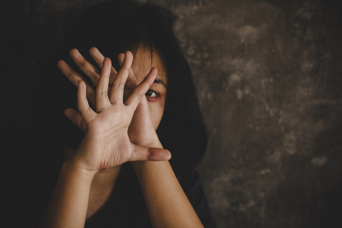An image of a woman depicting sexual assault.