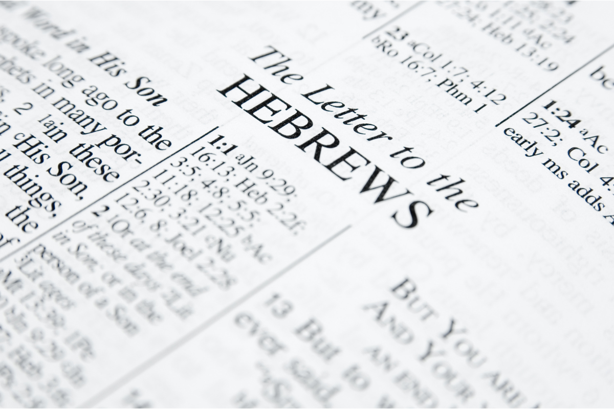 An image of the first page of the Book of Hebrews in the Bible.