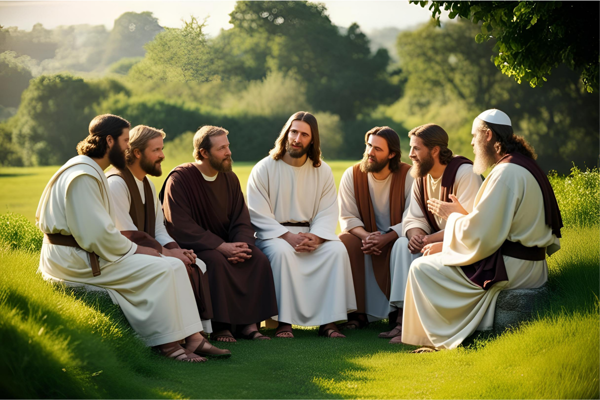 A depiction of Jesus and His disciples.