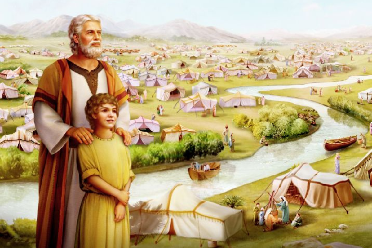 A depiction of Abraham and Isaac.
