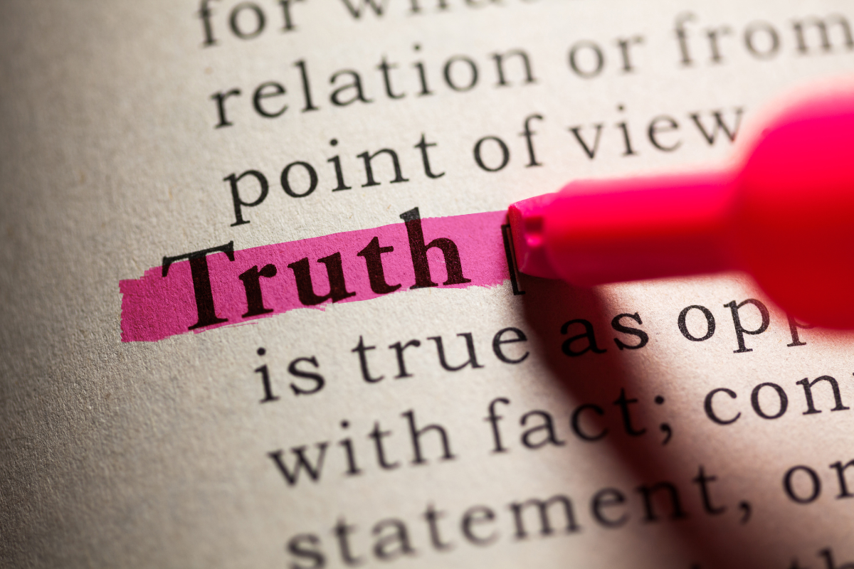 The word TRUTH highlighted in pink.