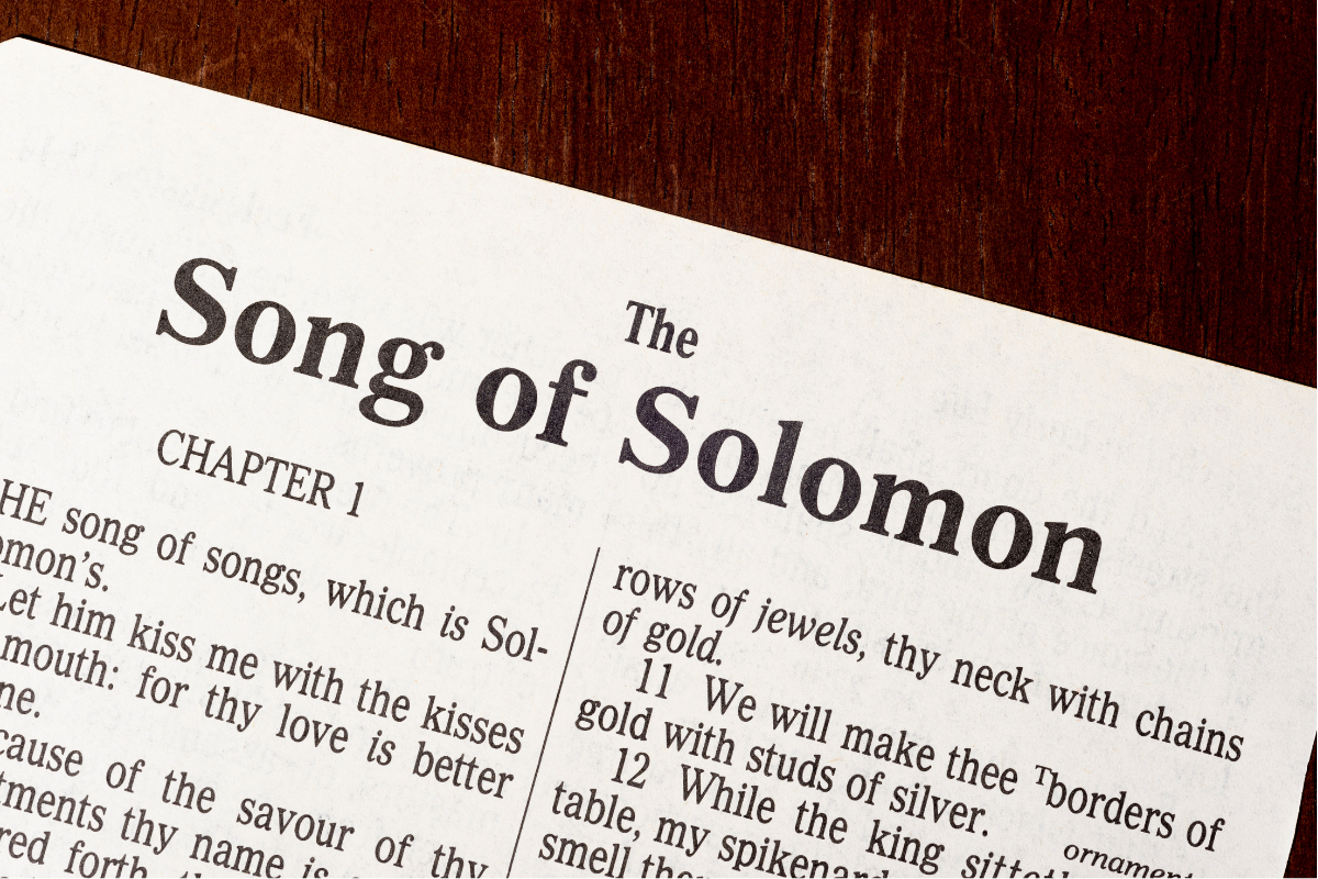 An image of the first page of Song of Solomon in the Bible.