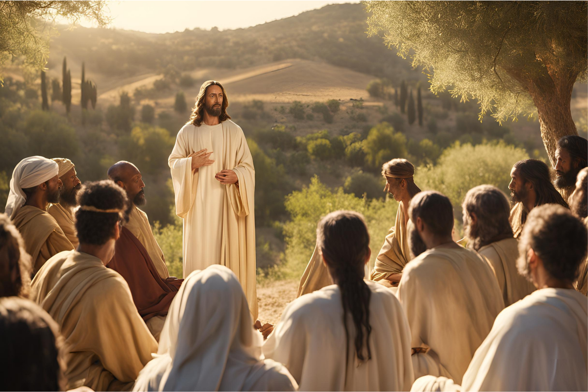 A depiction of Jesus with His disciples.