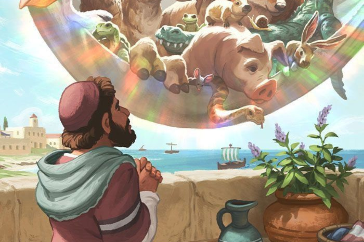 Peter's vision about clean and unclean foods.