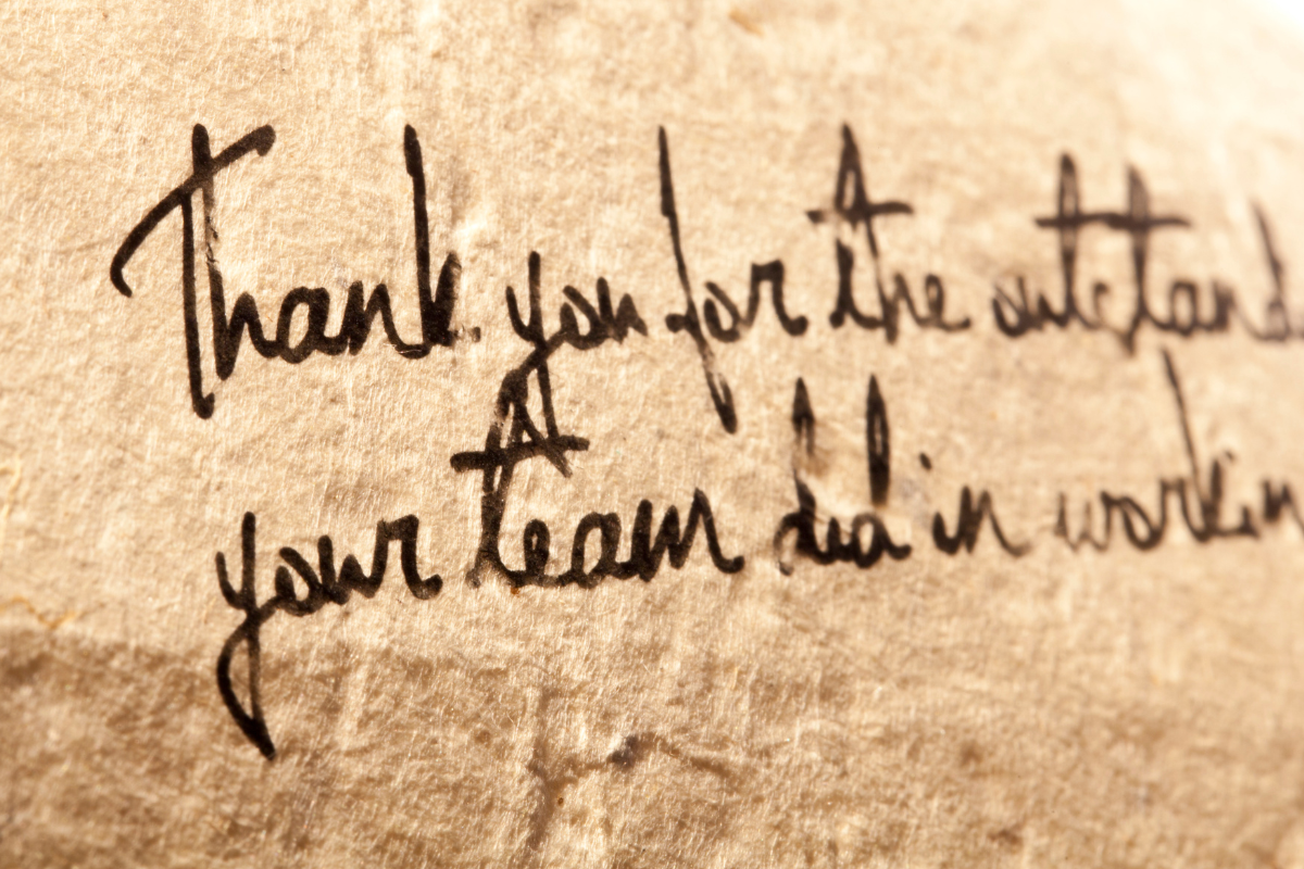 An image of a written commendation.