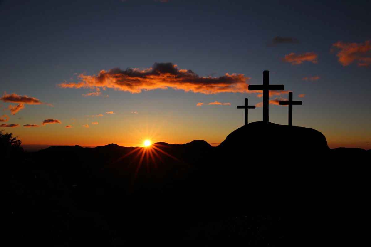 An illustration of Jesus' crucifixion.
