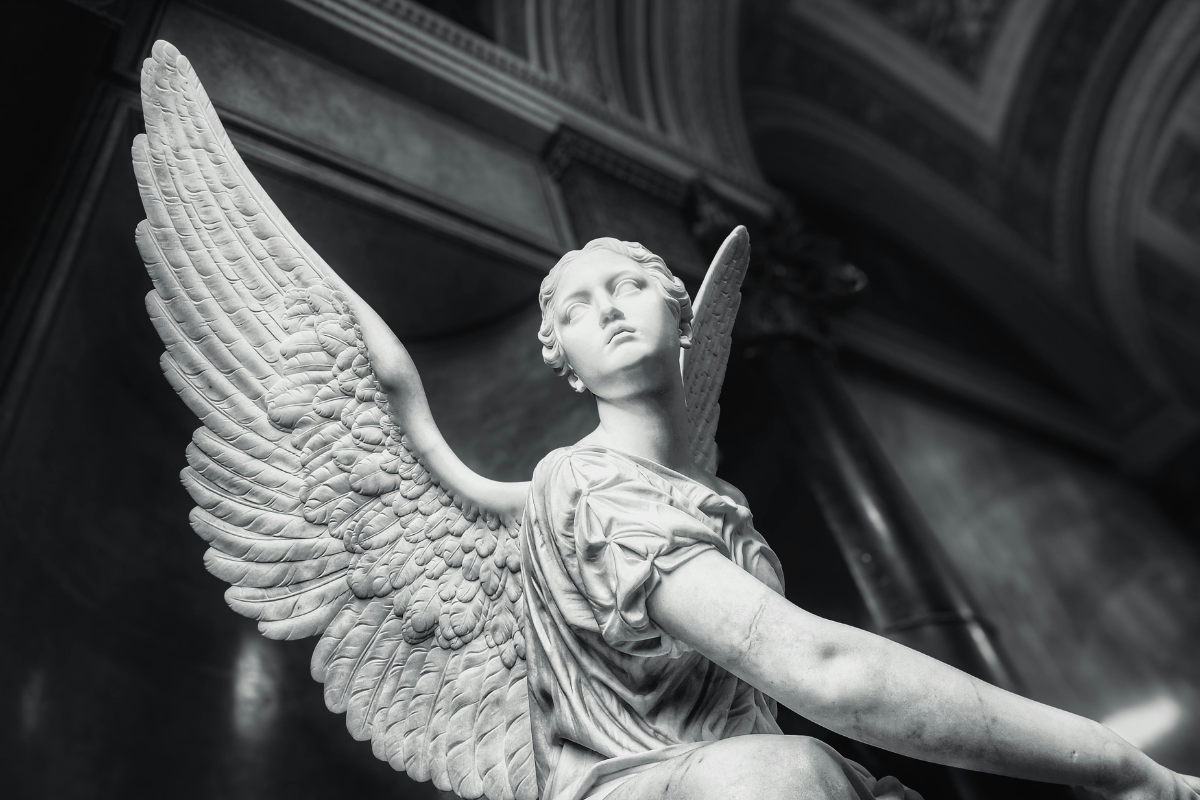 An image of an angel statue.