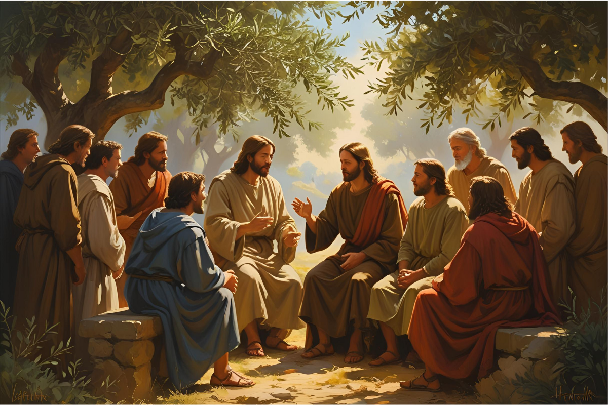 A depiction of Jesus Christ and His disciples.