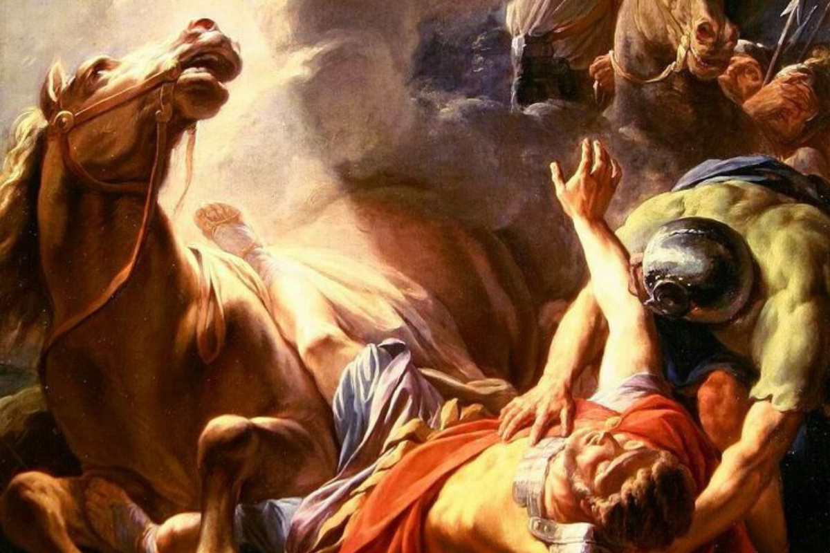 An image of St. Paul on the road to Damascus, as depicted in the Bible.