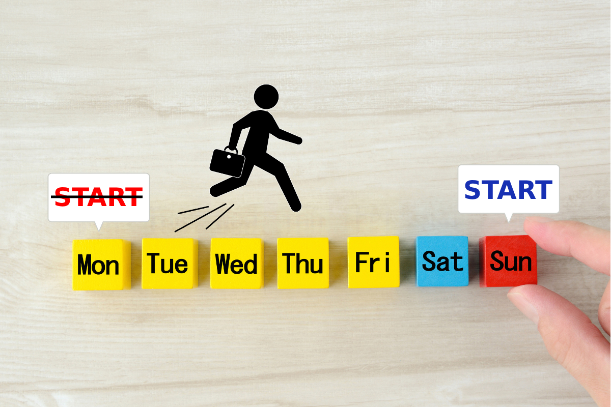 A person jumping over through the week until he reaches his goal.