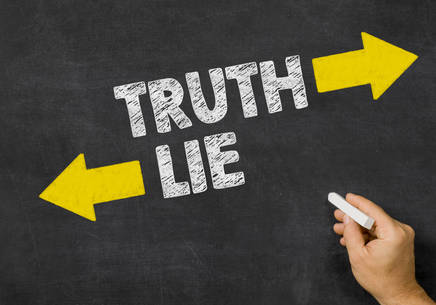 Truth and Lie pointing in different directions.