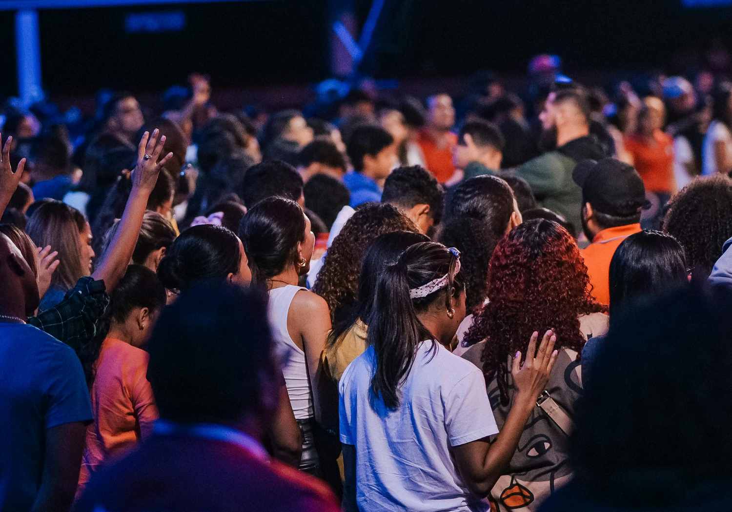 A group of people during Christian fellowship.