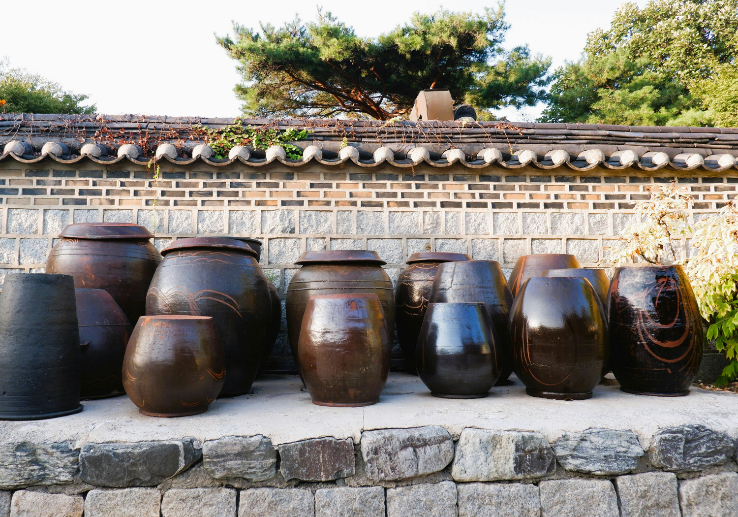 Jars made with stone and clay.