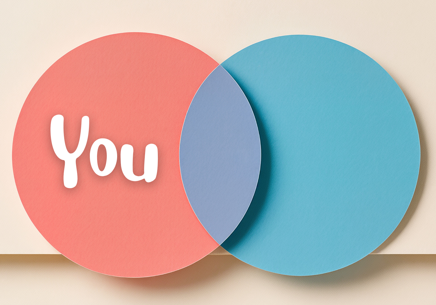A Venn diagram with the word YOU on the left circle.