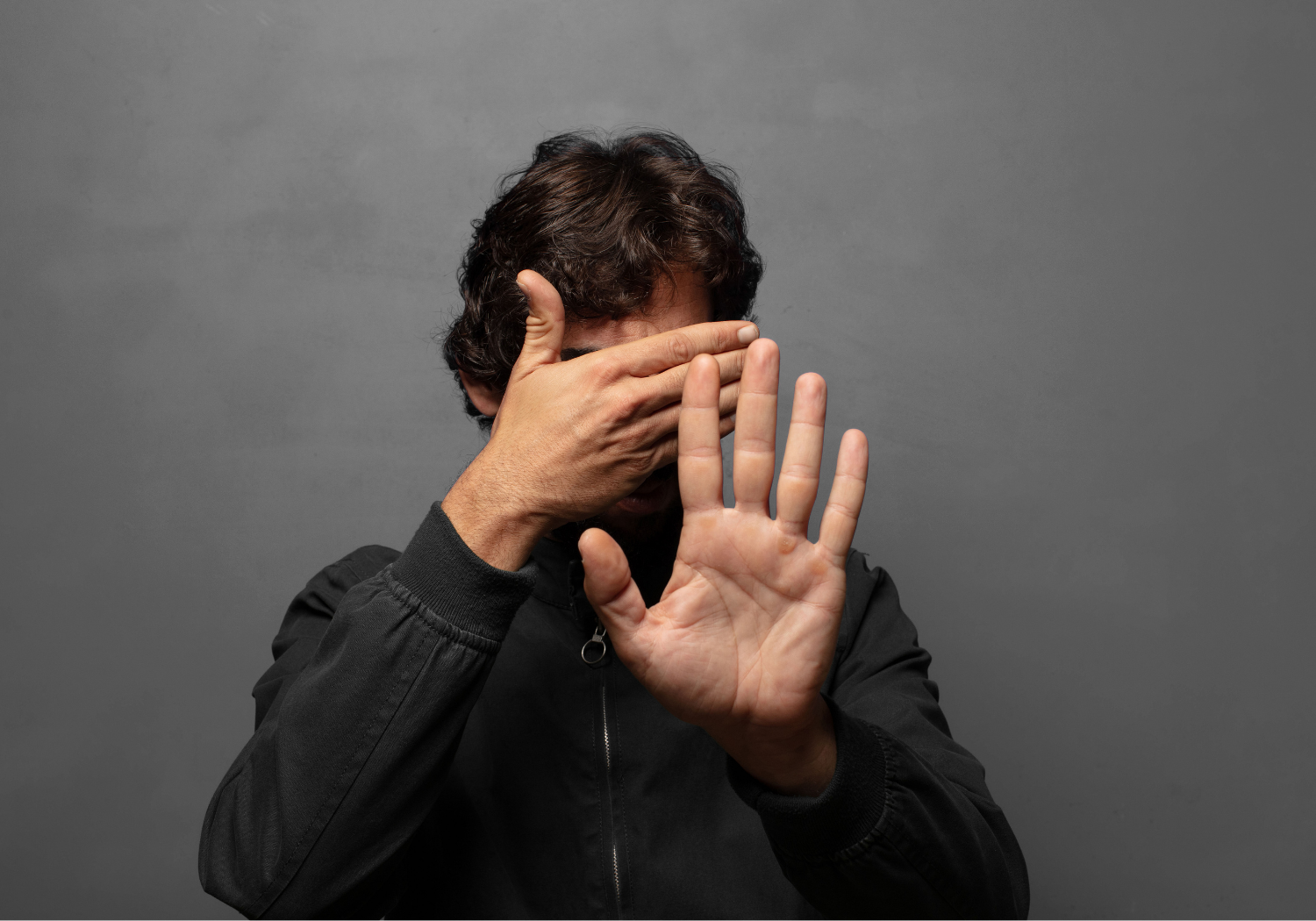 An image of a person being fearful.