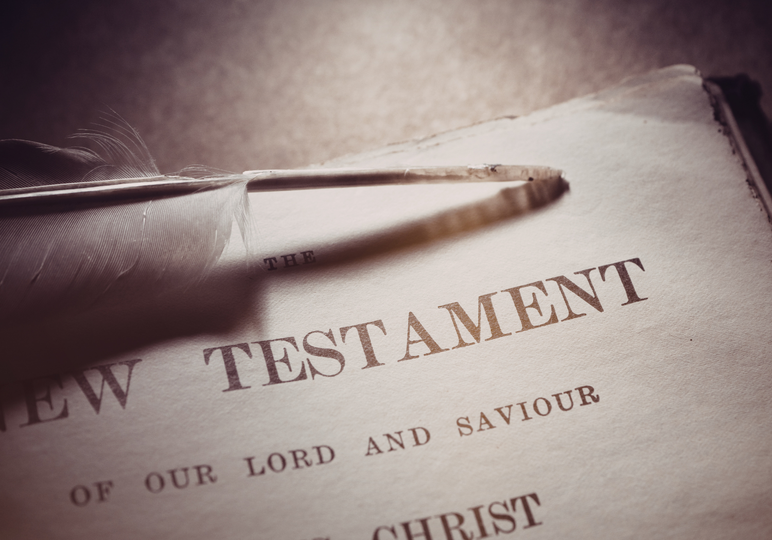 A black and white image of the New Testament.