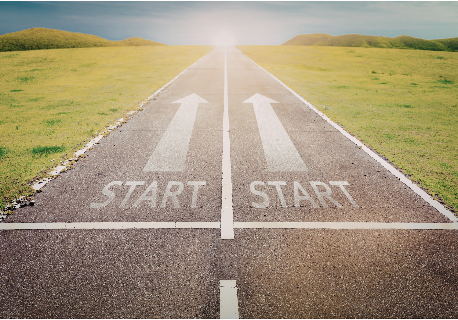 A long road with two starting points.