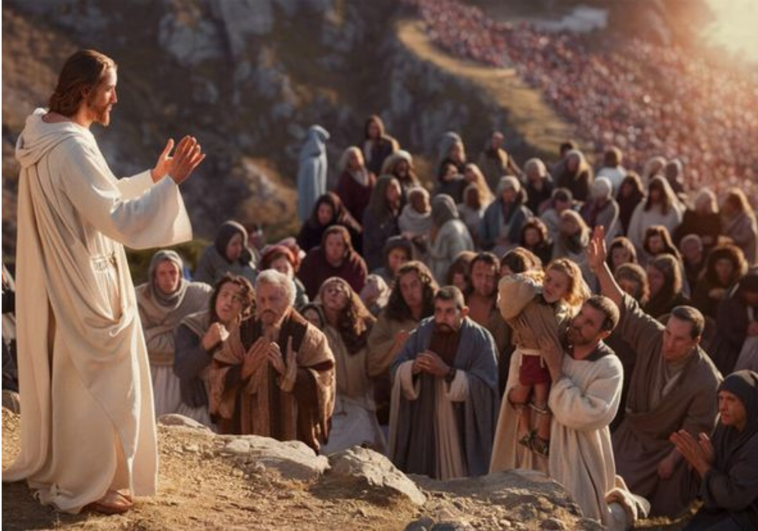 An illustration of the Sermon on the Mount.