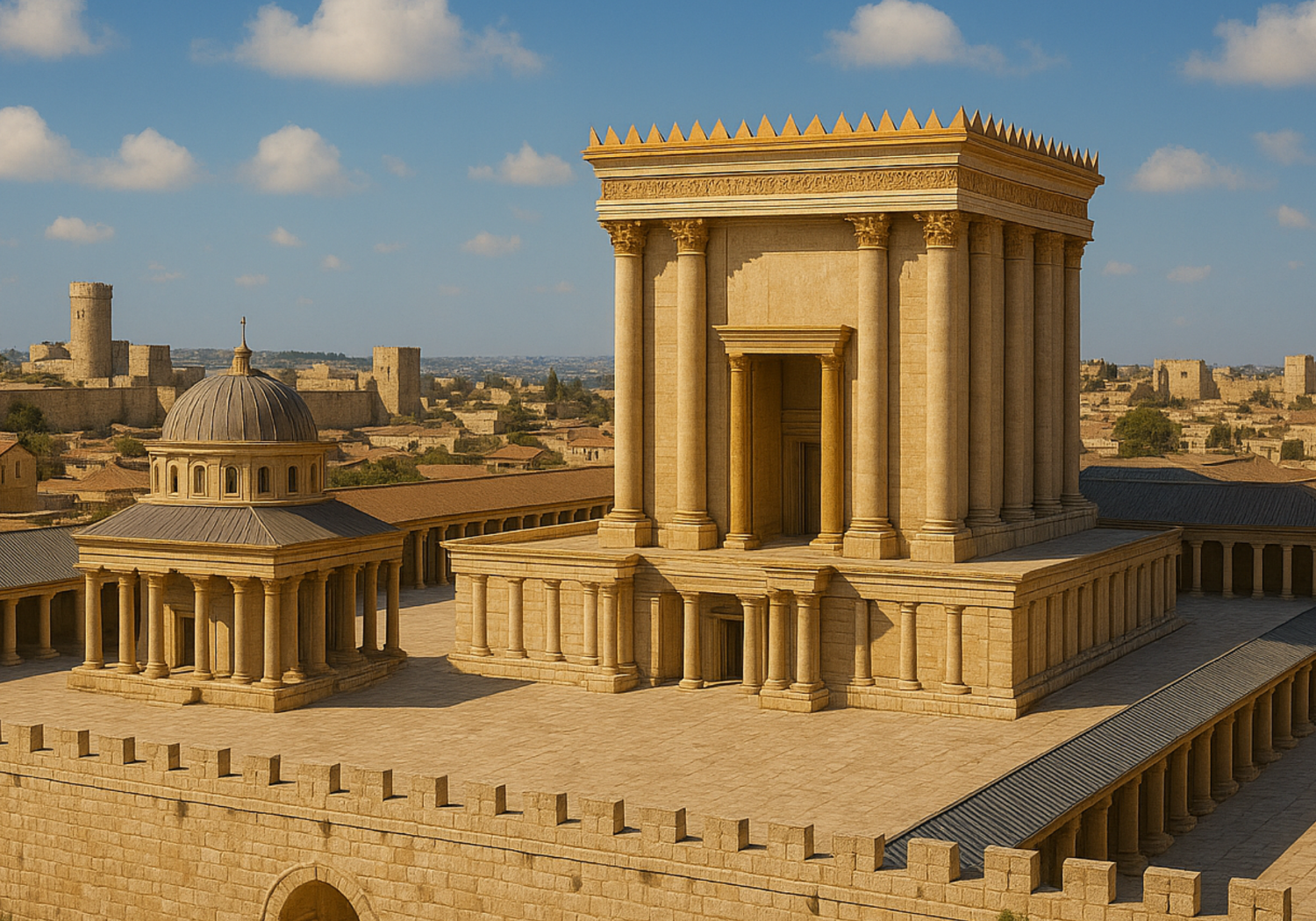 A depiction of King Solomon's temple in the Bible.