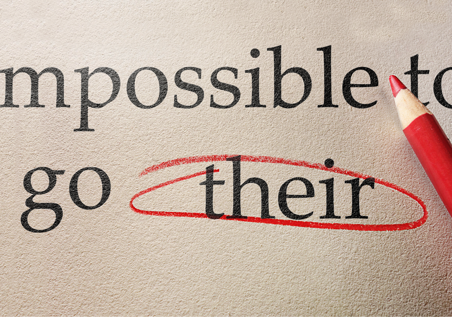 An image of a typographical error, with the word 'their' used instead of 'there' in a sentence.