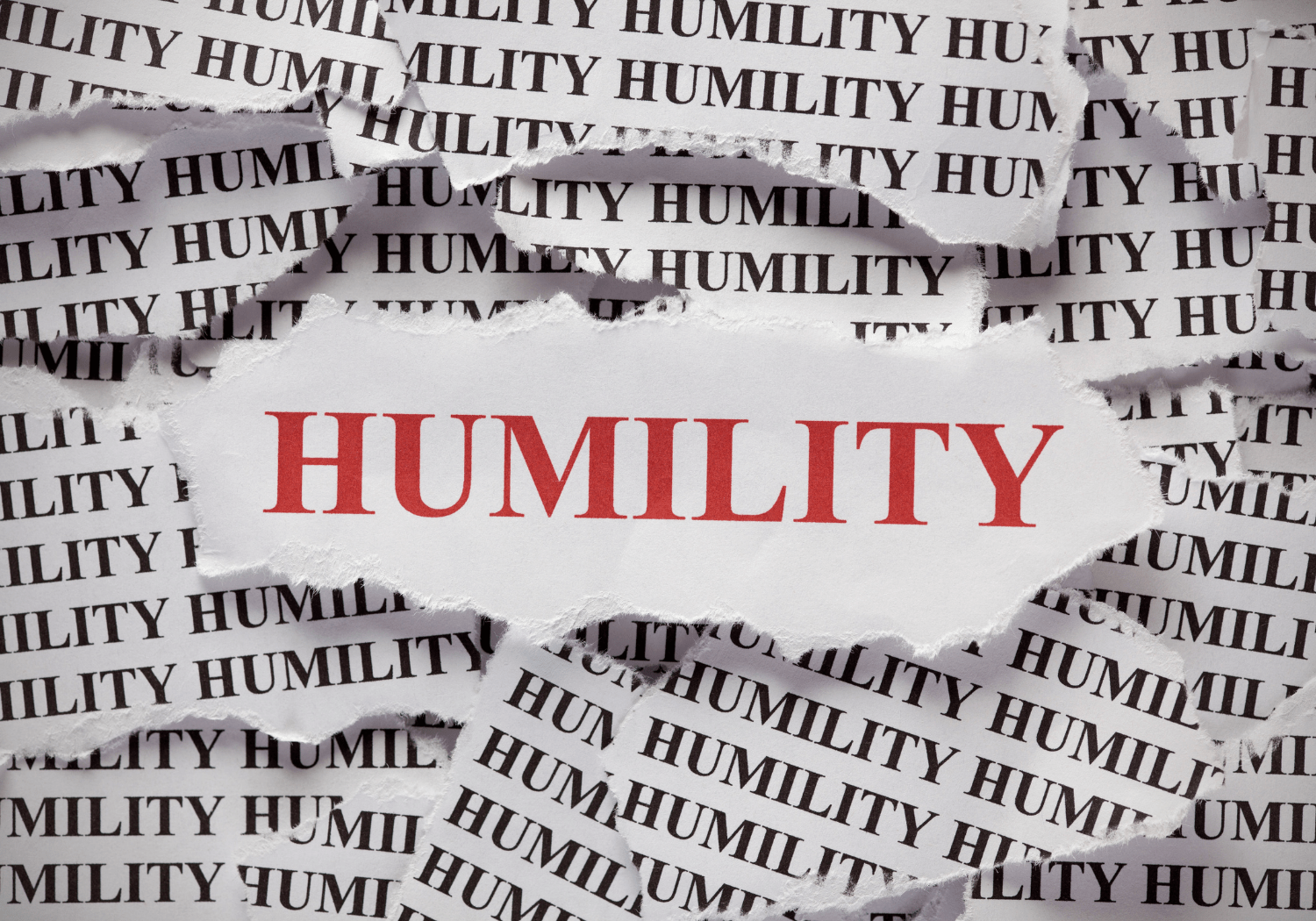 The word "HUMILITY" is emphasized in red letters.