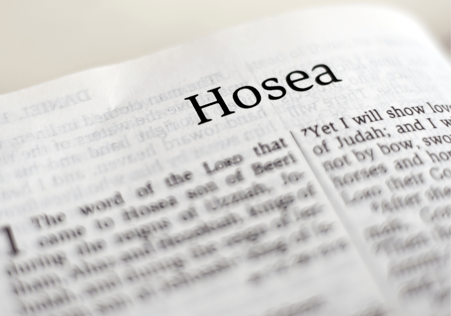 The first page of the book of Hosea in the Bible.