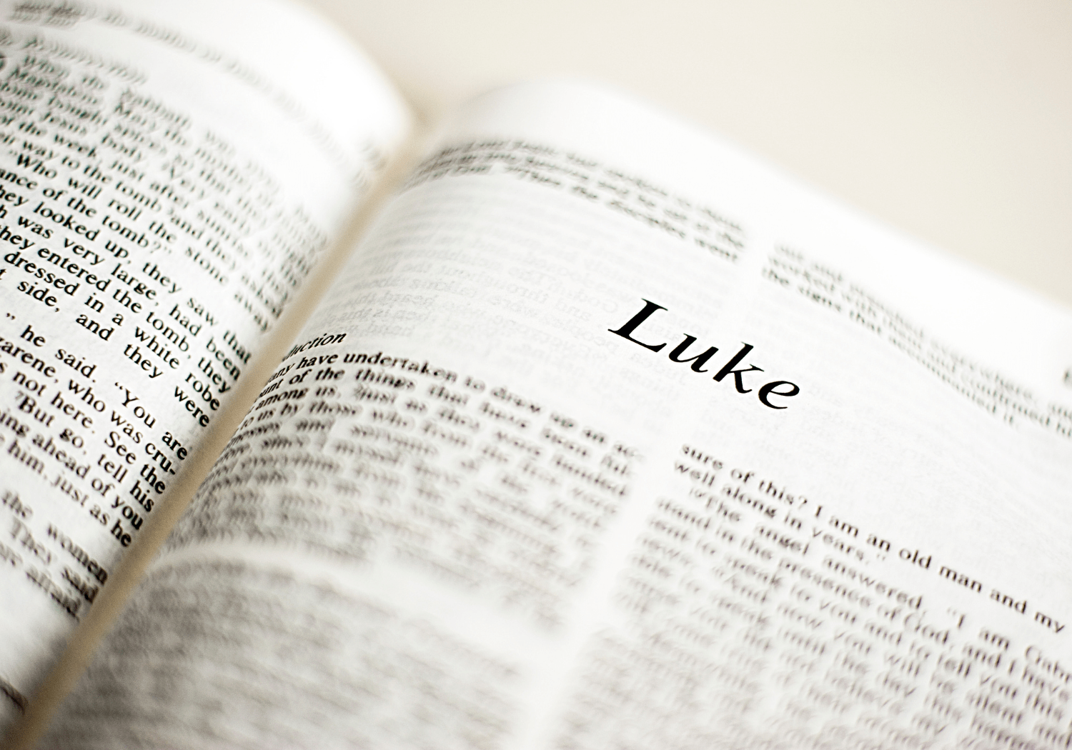 The first page of the Gospel of Luke.