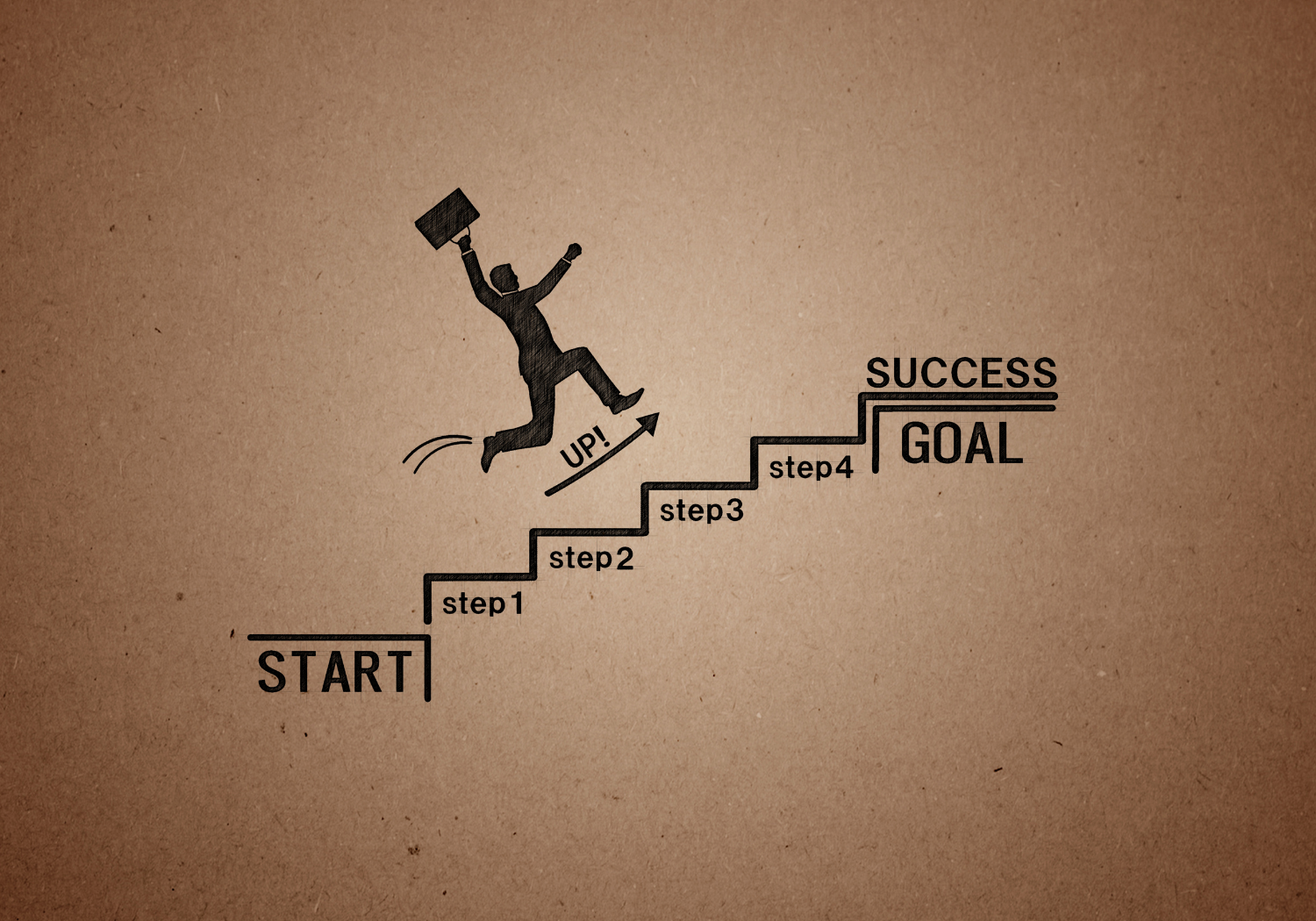 A person working hard to attain success.