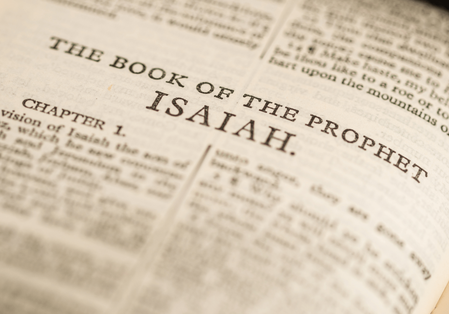 An image of the first page of the book of Isaiah.