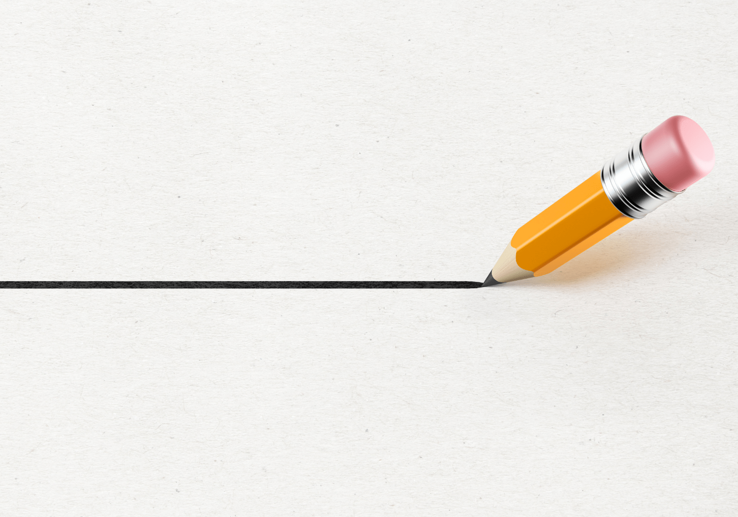 A pencil drawing a straight line.