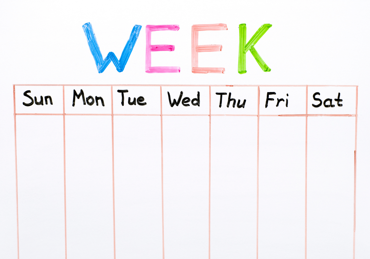 Days of the week.